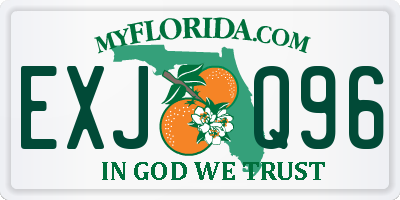 FL license plate EXJQ96