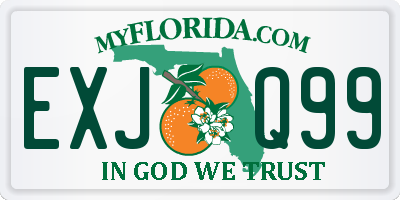 FL license plate EXJQ99