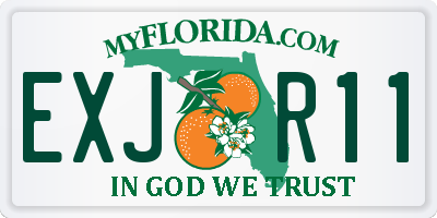 FL license plate EXJR11