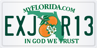 FL license plate EXJR13