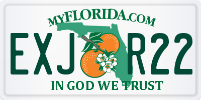 FL license plate EXJR22
