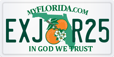 FL license plate EXJR25