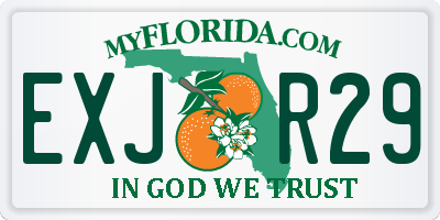 FL license plate EXJR29