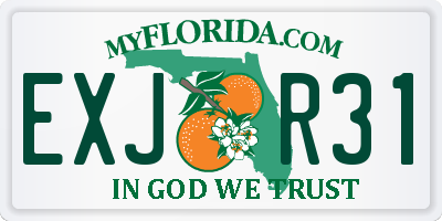 FL license plate EXJR31