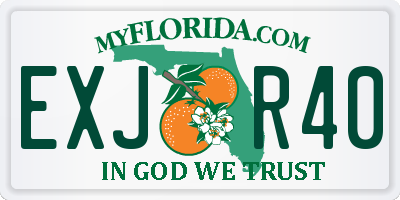 FL license plate EXJR40