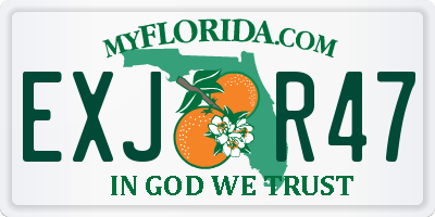 FL license plate EXJR47