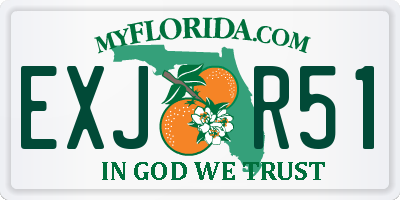 FL license plate EXJR51