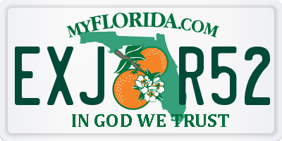 FL license plate EXJR52