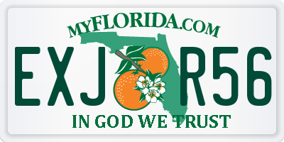 FL license plate EXJR56