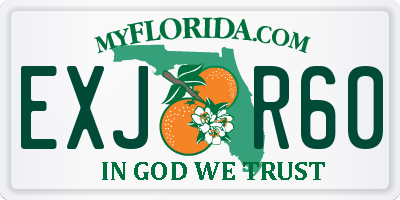 FL license plate EXJR60