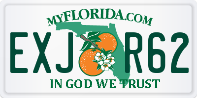 FL license plate EXJR62