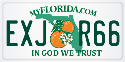 FL license plate EXJR66