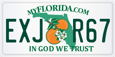 FL license plate EXJR67