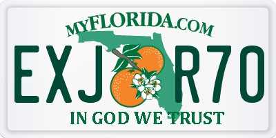 FL license plate EXJR70