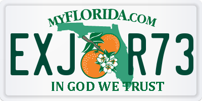 FL license plate EXJR73