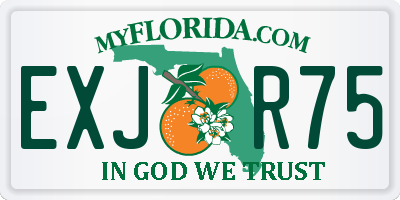 FL license plate EXJR75