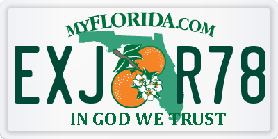 FL license plate EXJR78