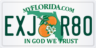 FL license plate EXJR80