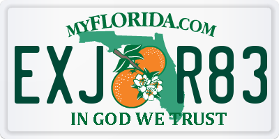 FL license plate EXJR83