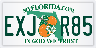 FL license plate EXJR85