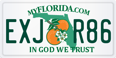 FL license plate EXJR86