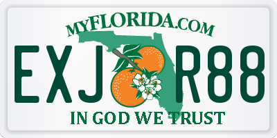 FL license plate EXJR88
