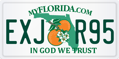 FL license plate EXJR95