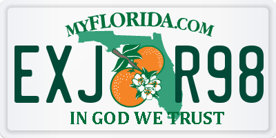 FL license plate EXJR98