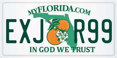 FL license plate EXJR99