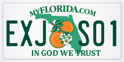 FL license plate EXJS01