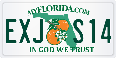 FL license plate EXJS14