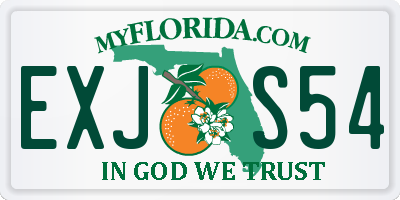 FL license plate EXJS54