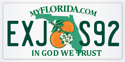 FL license plate EXJS92