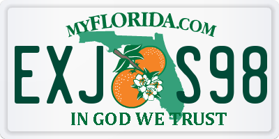 FL license plate EXJS98