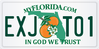 FL license plate EXJT01
