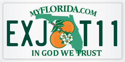 FL license plate EXJT11