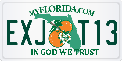FL license plate EXJT13