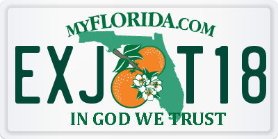 FL license plate EXJT18