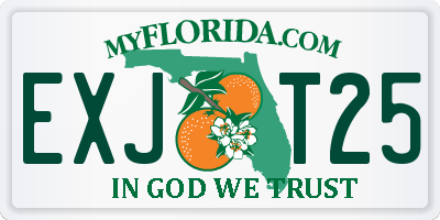 FL license plate EXJT25