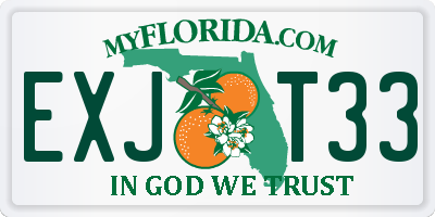 FL license plate EXJT33
