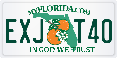 FL license plate EXJT40