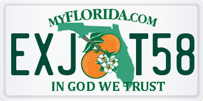FL license plate EXJT58