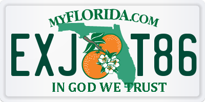 FL license plate EXJT86