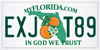 FL license plate EXJT89