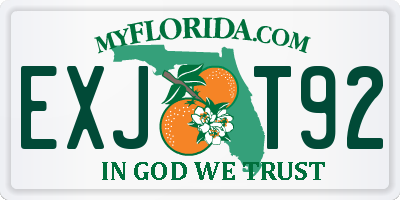 FL license plate EXJT92