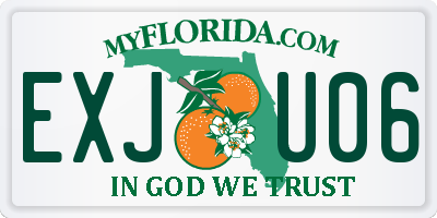FL license plate EXJU06