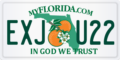 FL license plate EXJU22