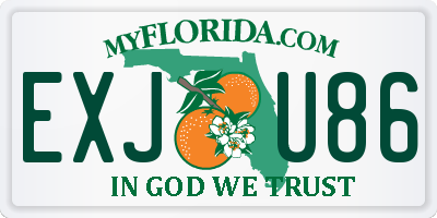 FL license plate EXJU86