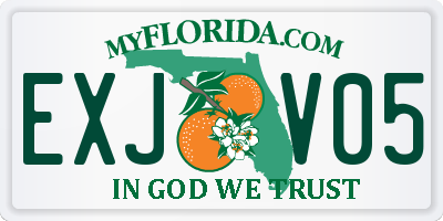 FL license plate EXJV05