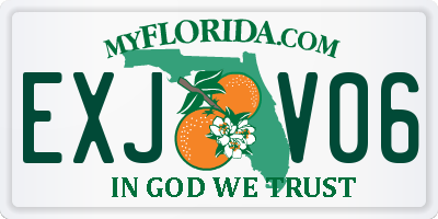 FL license plate EXJV06